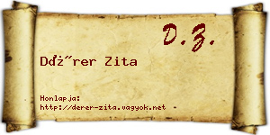 Dérer Zita névjegykártya